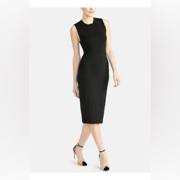 NWT RACHEL Rachel ROY L Anabell Seamed Sheath Cocktail Dress | Black - Picture 8 of 9